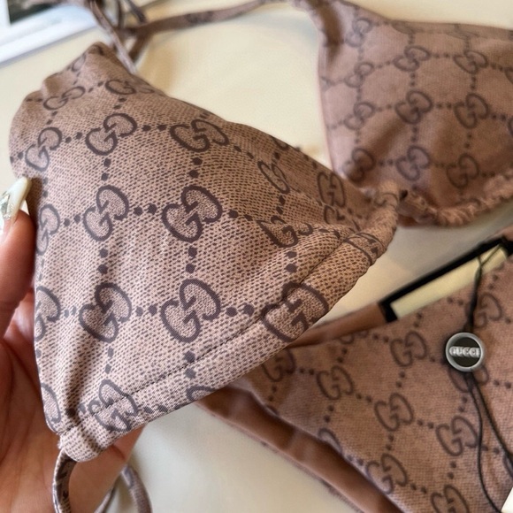 Gucci Brown Logo Bikini - Picture 6 of 7